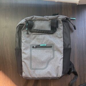 Sherpani Gray and Black Backpack with Teal Accents